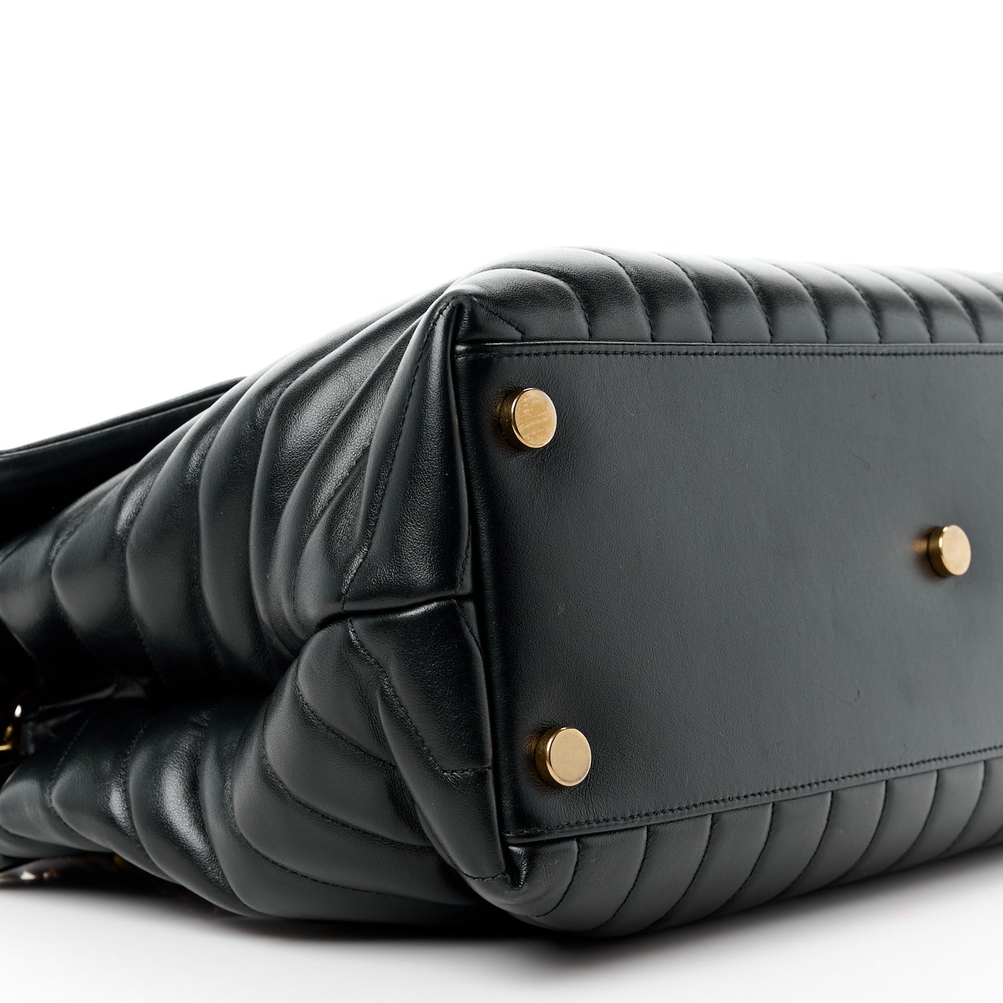 SAINT LAURENT Calfskin Y Quilted Monogram Large Loulou Chain Satchel Black