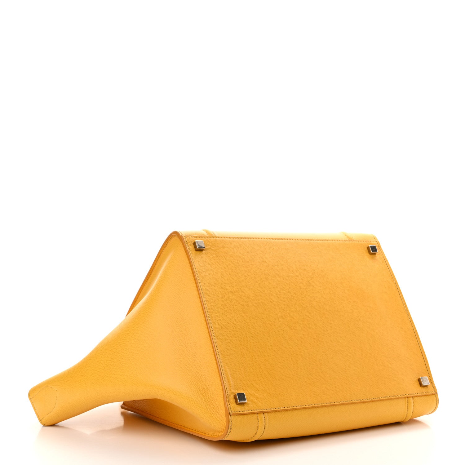 Celine Grained Calfskin Medium Phantom Luggage Saffron 4 of 14