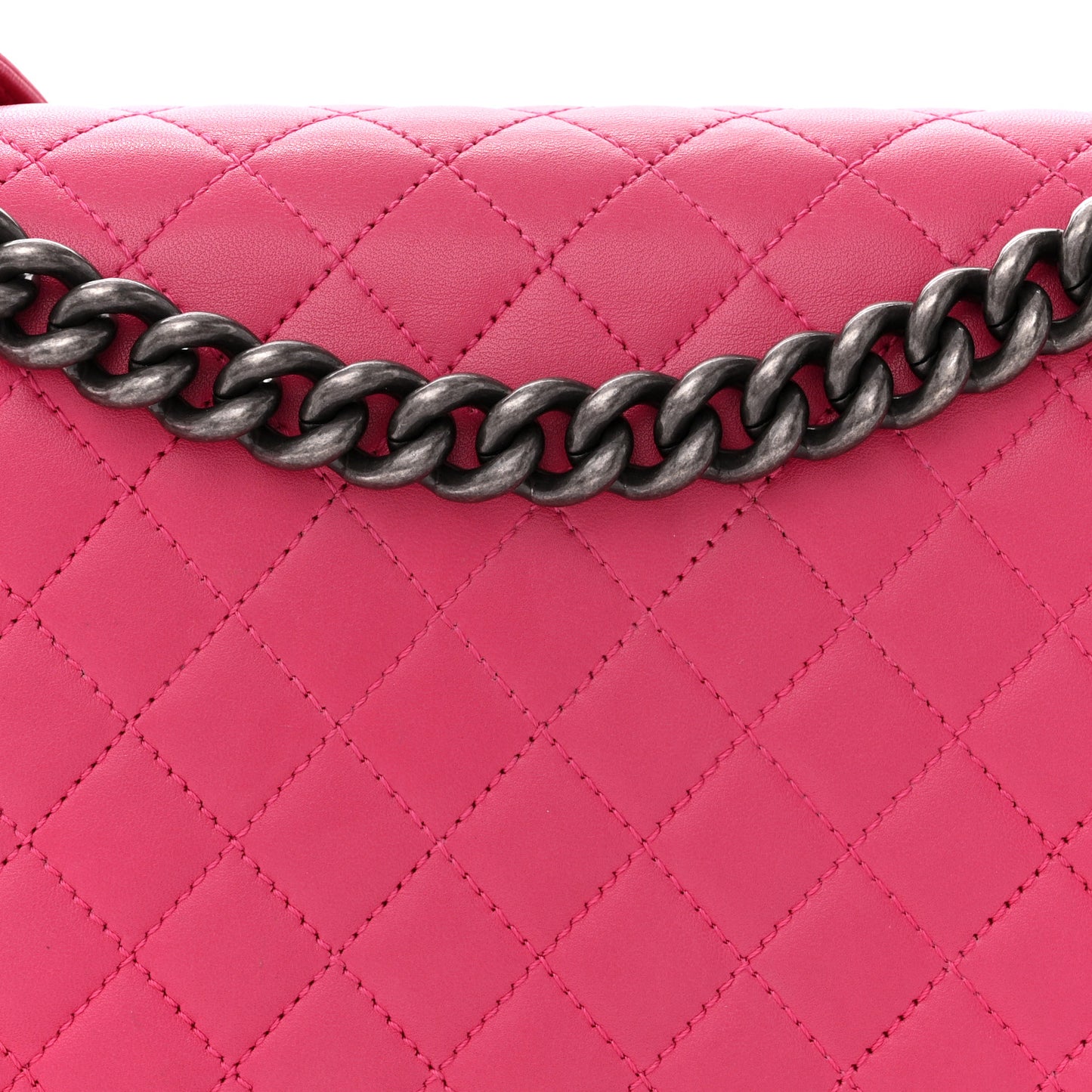 Lambskin Quilted New Medium Boy Flap Pink
