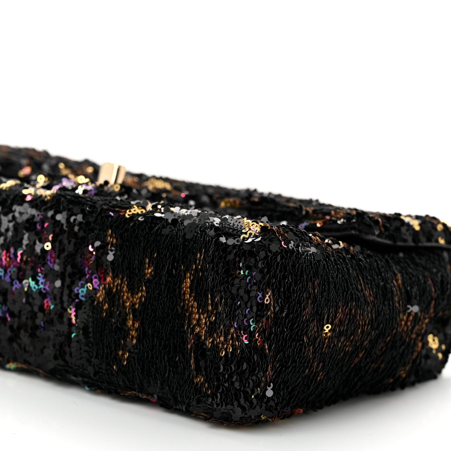 Sequin CC Small Single Flap  Black Multicolor