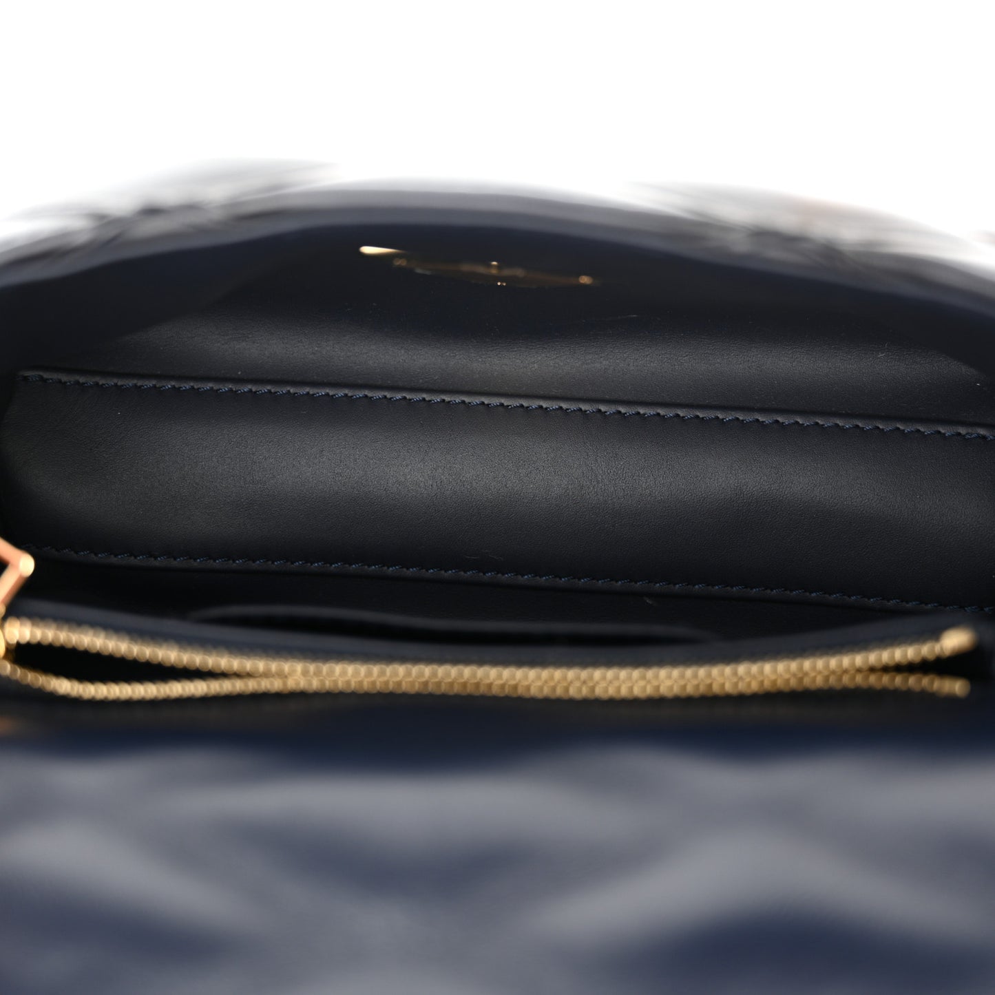 Lambskin Malletage Top Handle GO-14 MM Bleu Marine