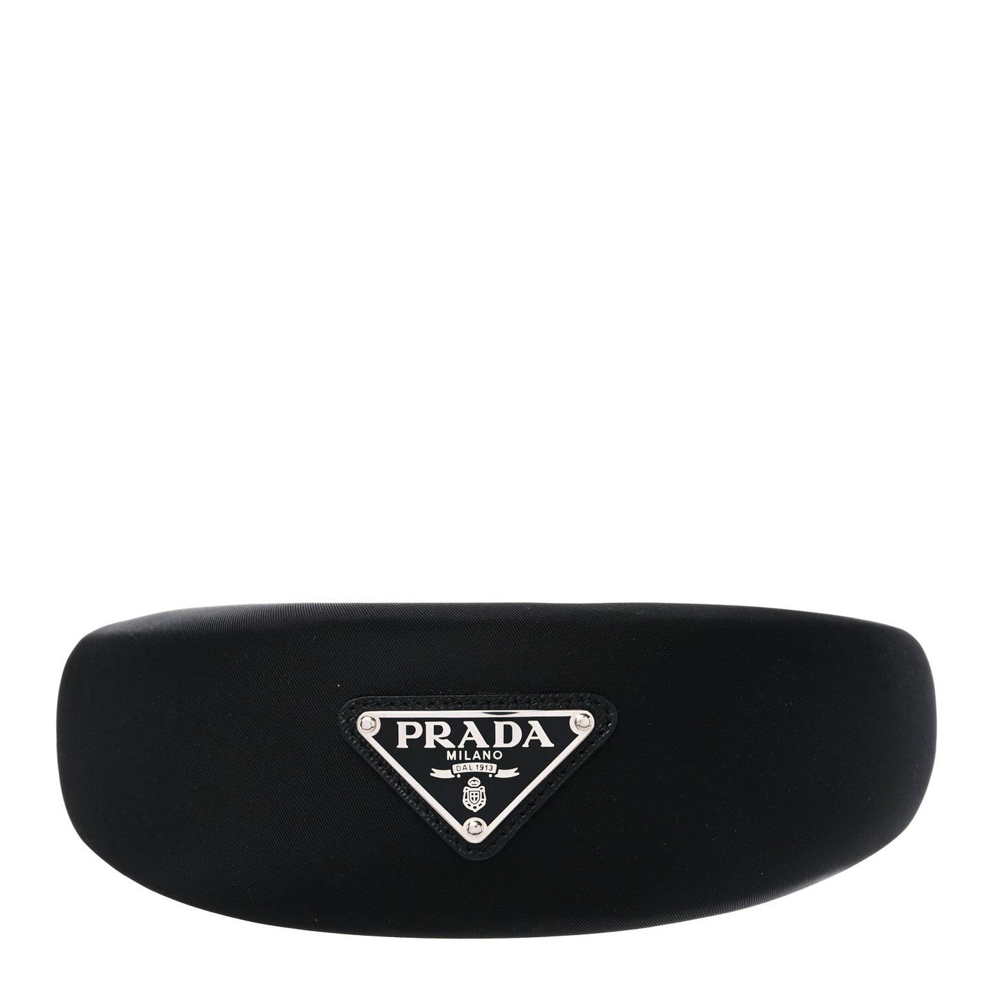 Re-Nylon Metal Triangle Logo Headband Black