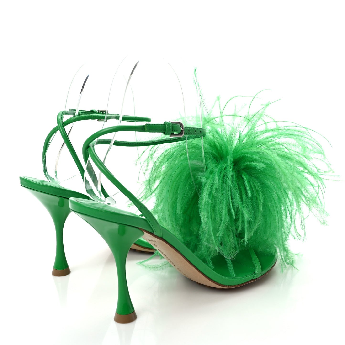 Wonderbird Nappa Feather Dot Sandals 35.5 Grass