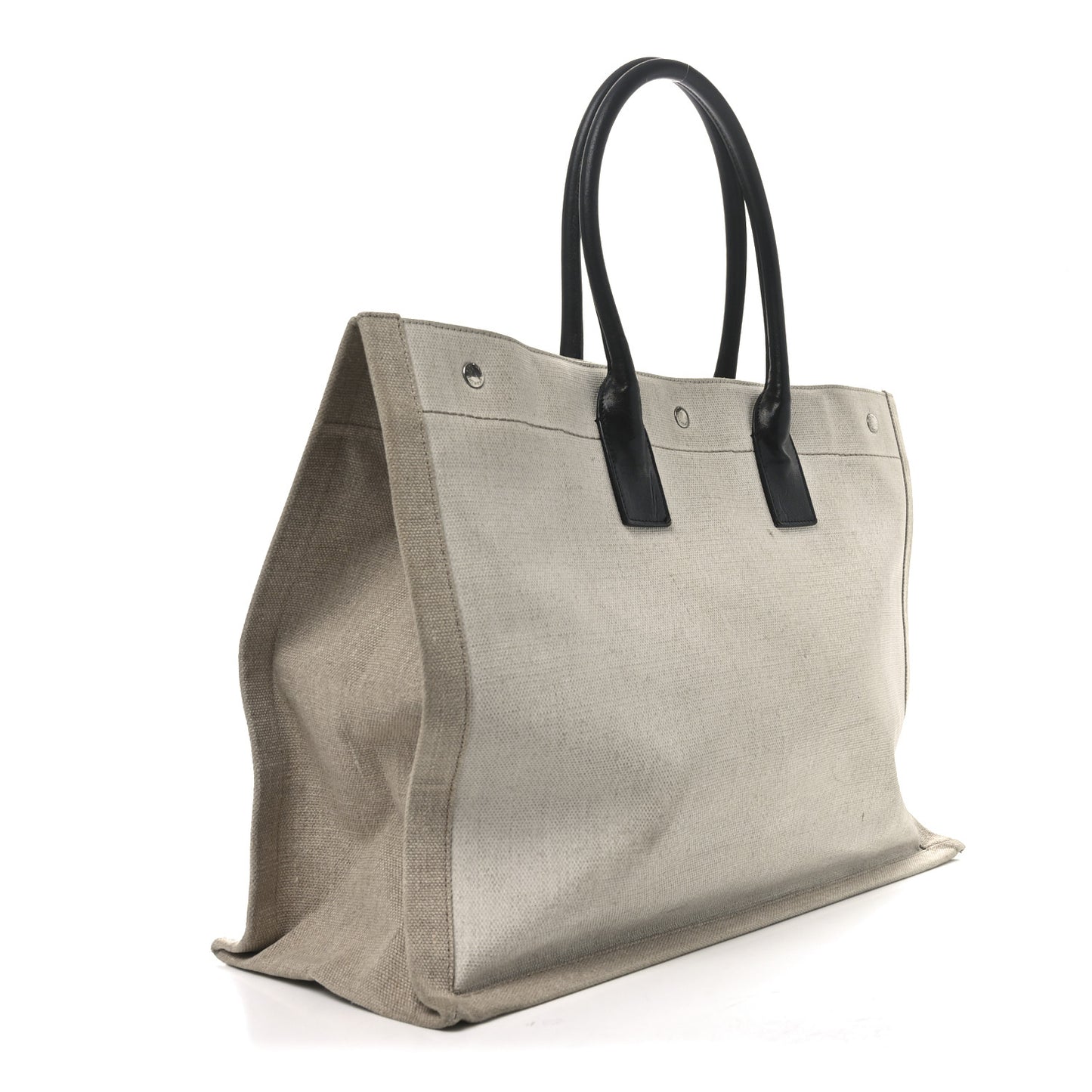 Linen Calfskin Rive Gauche Tote Greggio Natural