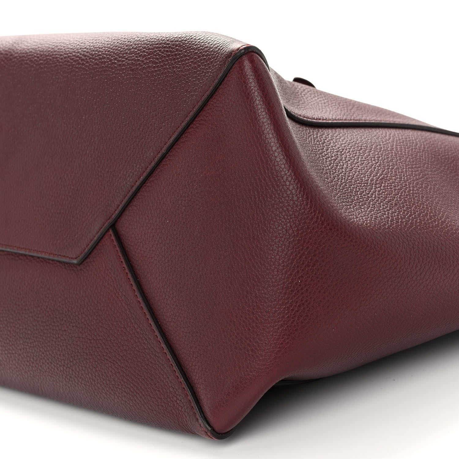 Celine Soft Grained Calfskin Small Belt Cabas Phantom Burgundy 16 of 19