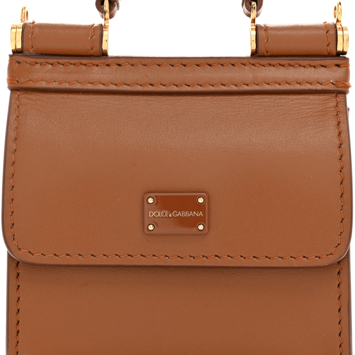 Calfskin Micro 58 Miss Sicily Satchel Brown