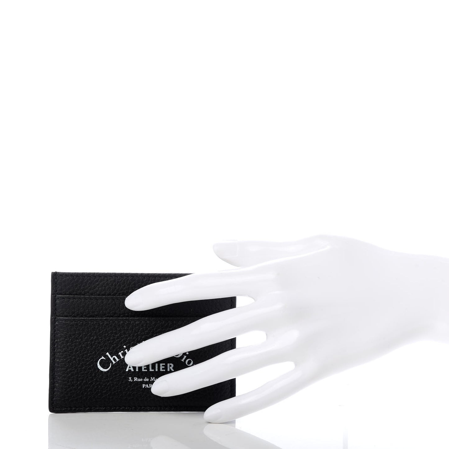 Grained Calfskin Card Holder Black