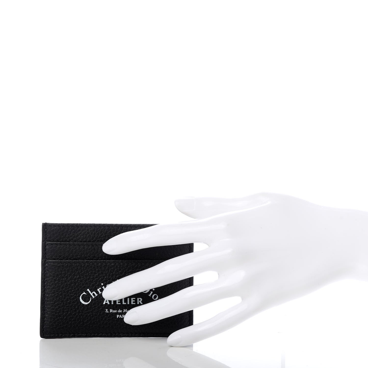 Christian Dior Grained Calfskin Card Holder Black 2 of 7