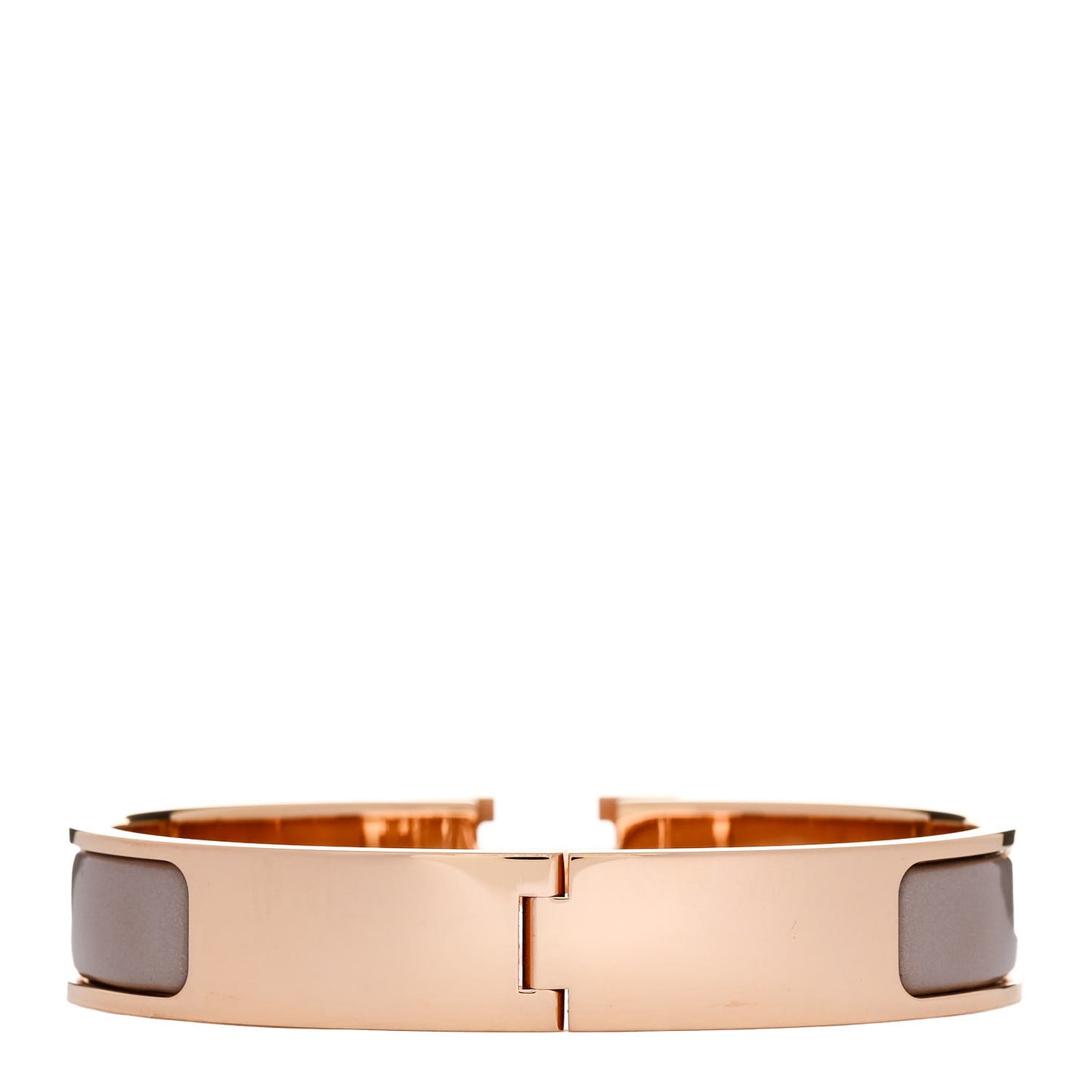 Enamel Narrow Clic Clac H Bracelet GM Marron Glace