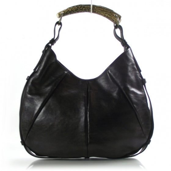 Saint Laurent Leather Mombasa Shoulder Bag Black 1 of 8