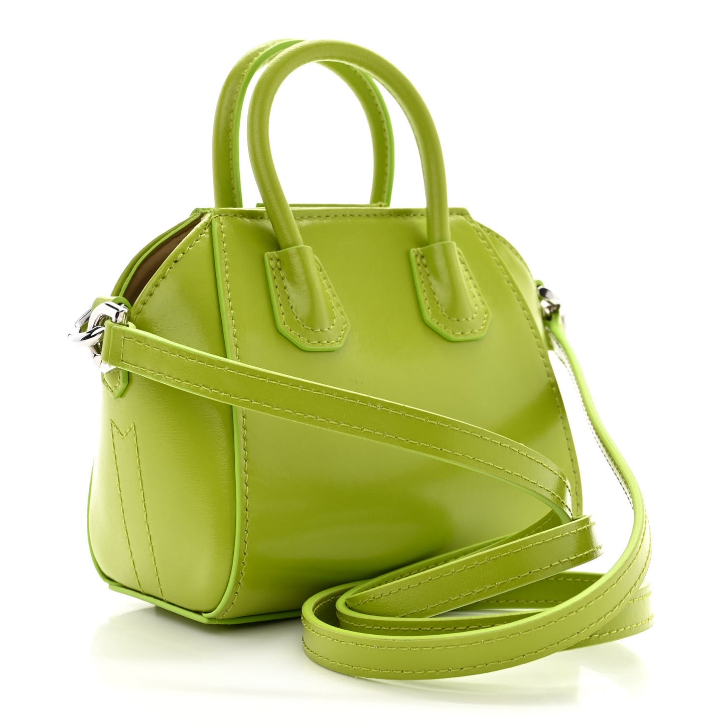 Shiny Lord Calfskin Micro Antigona Citrus Green