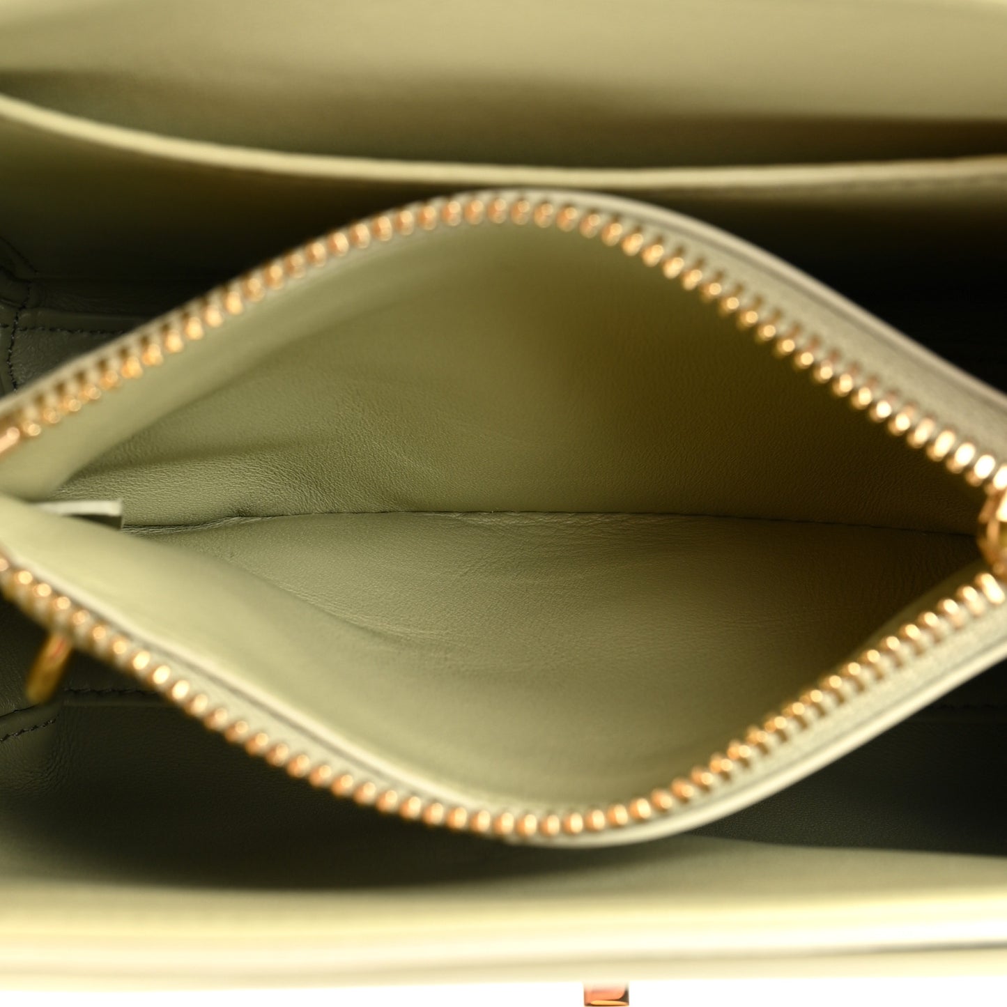 Satinated Calfskin Mini 16 Top Handle Bag Almond Green