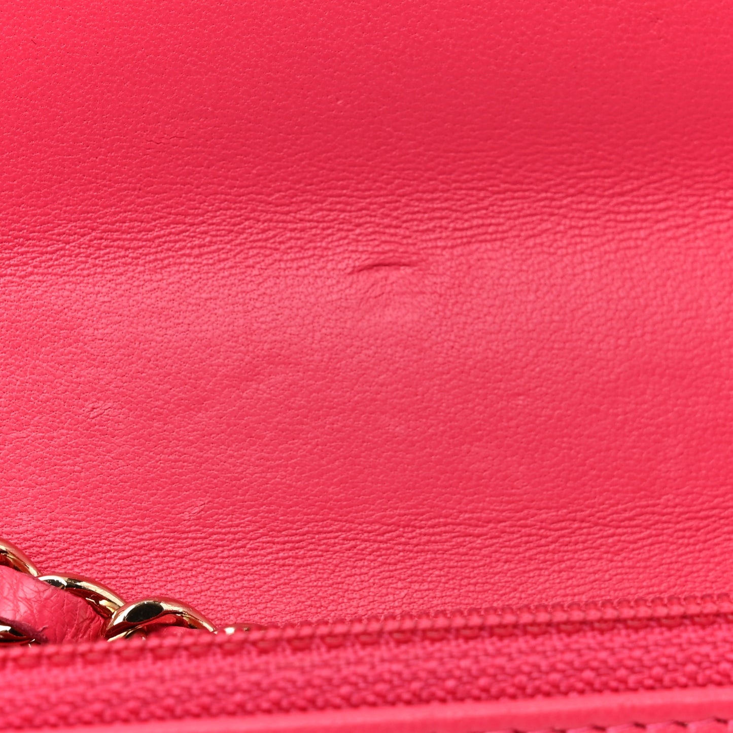 Lambskin Quilted Trendy CC Wallet On Chain WOC Dark Pink