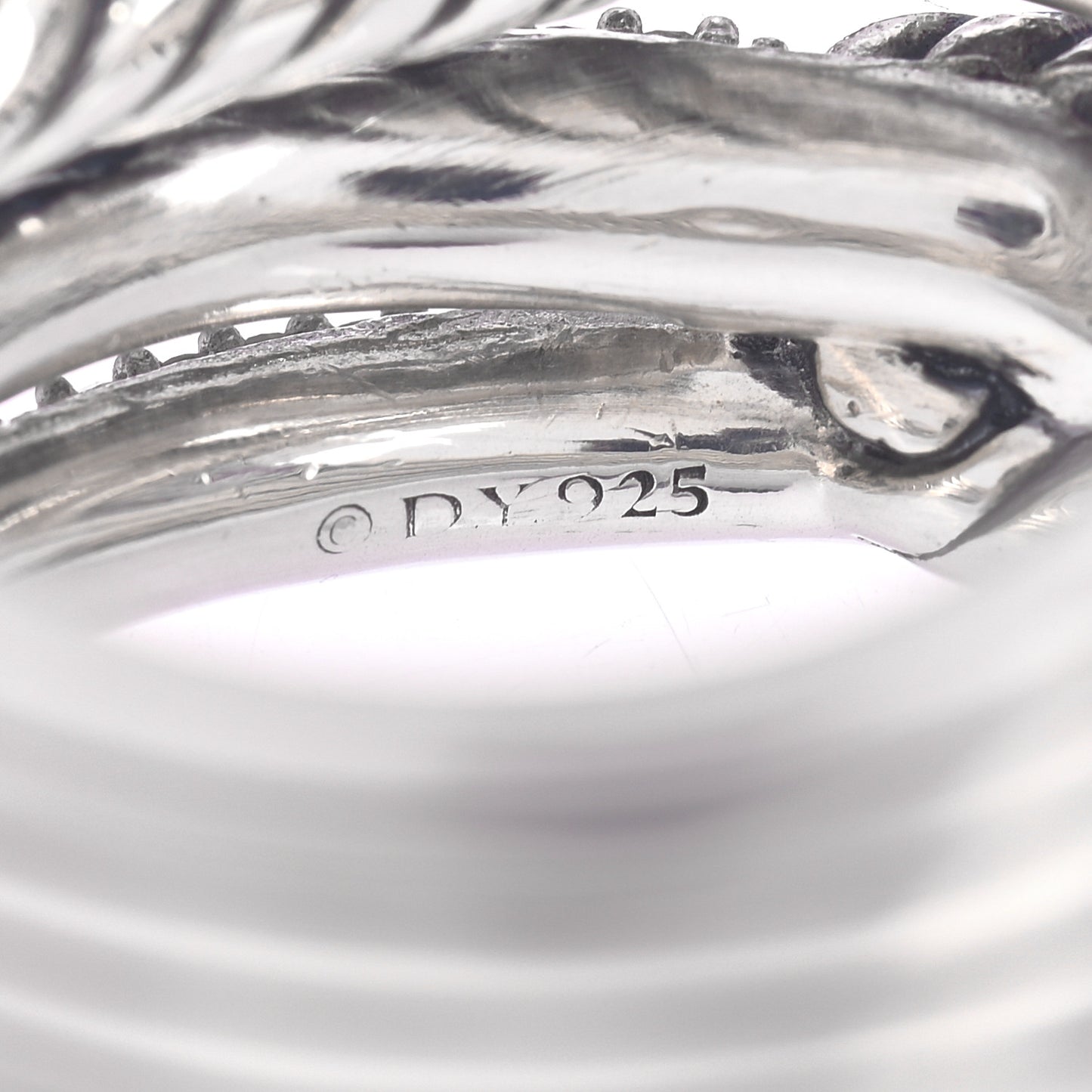 Sterling Silver Diamond 19mm Labyrinth Triple Loop Ring 52 6