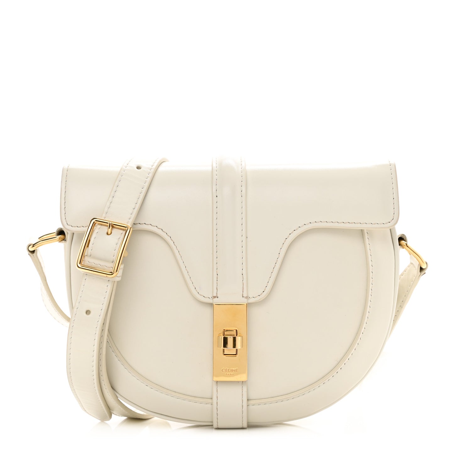 Satinated Calfskin Besace Small 16 White