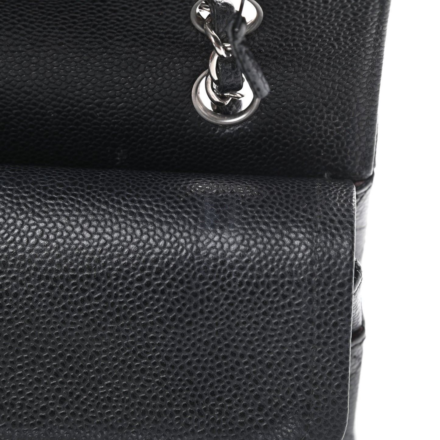 Caviar Quilted Medium Double Flap Black