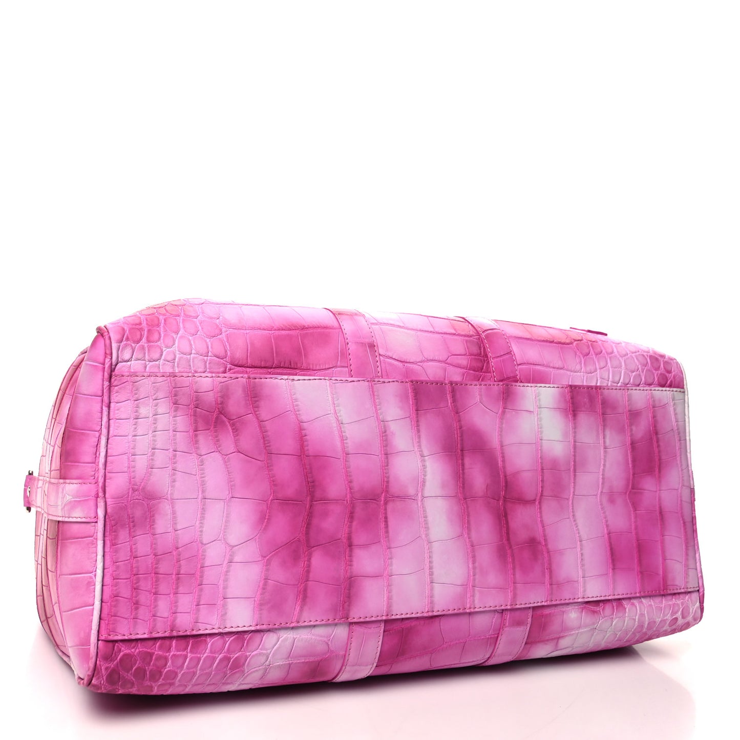 Matte Alligator Keepall Bandouliere 45 Fuchsia