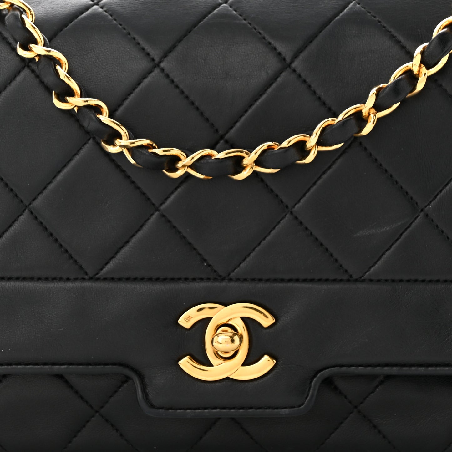 Lambskin Quilted Medium Single Flap Black