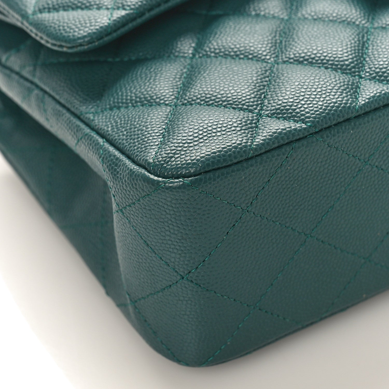 Chanel Caviar Quilted Small Double Flap Green 9 of 10