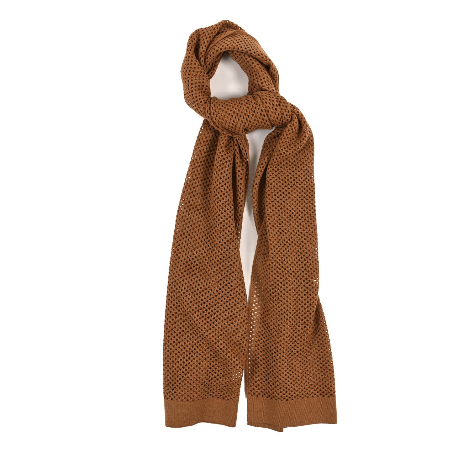 Cashmere Maille Filet Muffler Camel