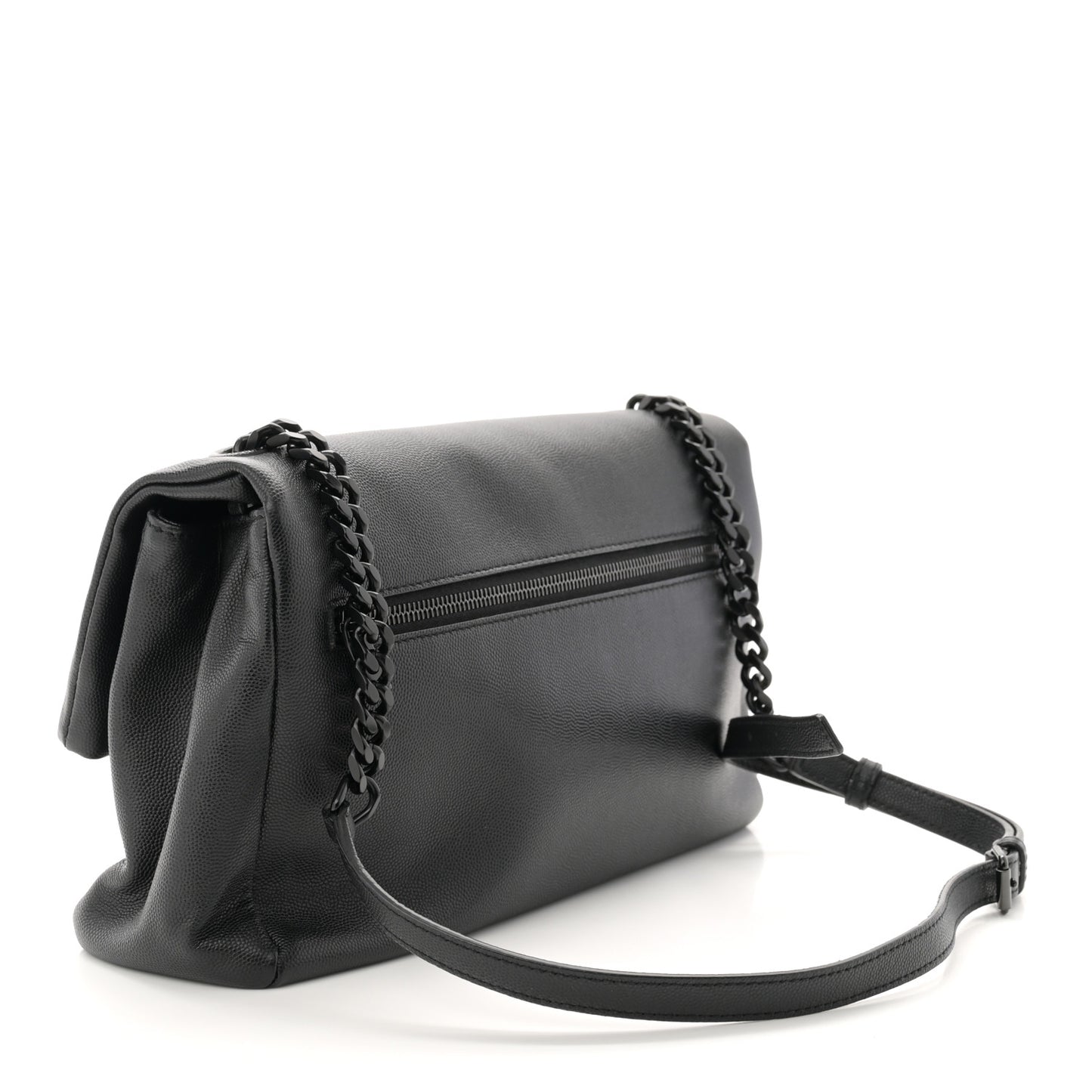 Grain De Poudre Medium West Hollywood Monogram Fold-Over Black