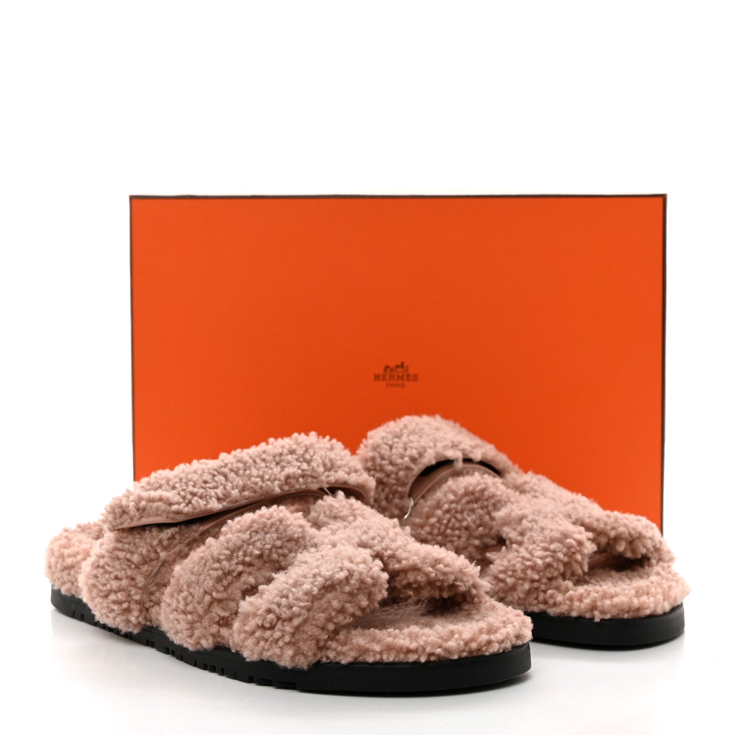 Hermes Woolskin Womens Chypre Sandals 40 Bois De Santal 9 of 9