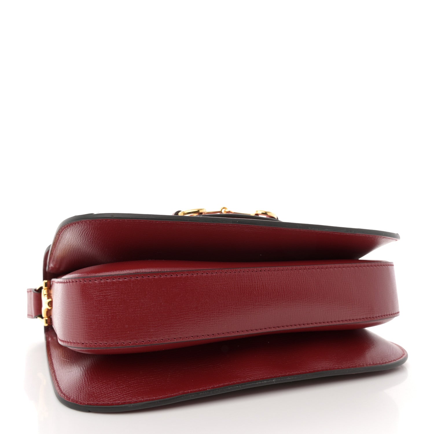 Gucci GG Supreme Monogram Azalea Calfskin Horsebit 1955 Shoulder Bag Beige Ebony New Cherry Red 4 of 10
