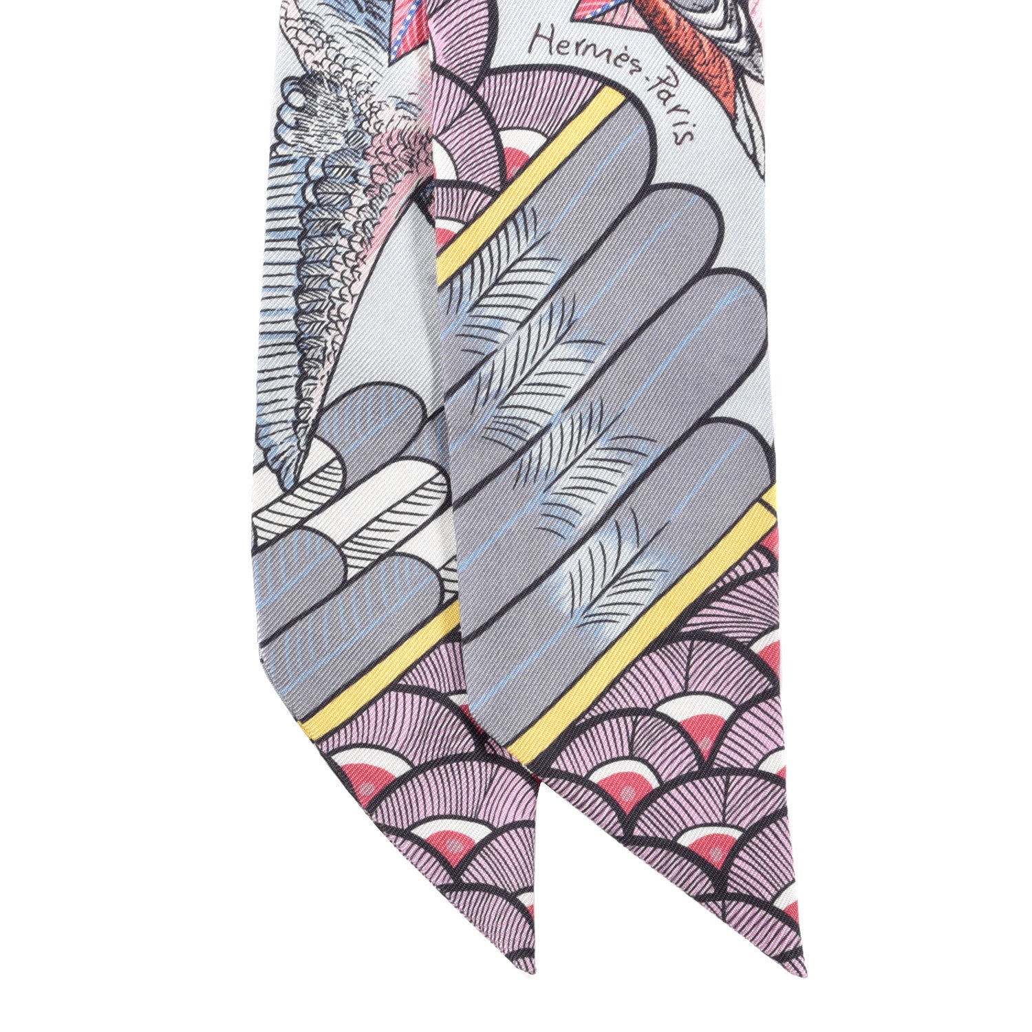 Hermes Silk Tree Of Song Twilly Bleu Pale Rose Blue Jean 2 of 5