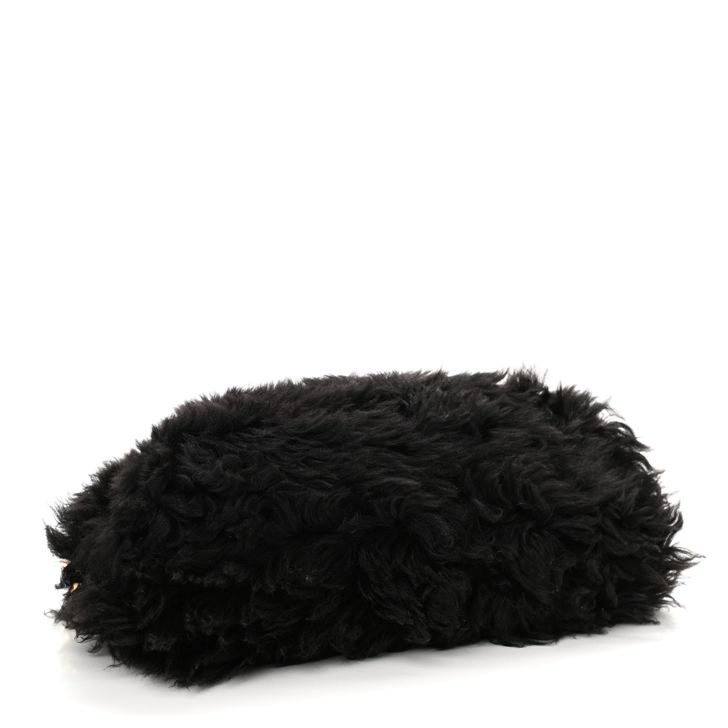 Shearling Lambskin The Pouch Chain Black