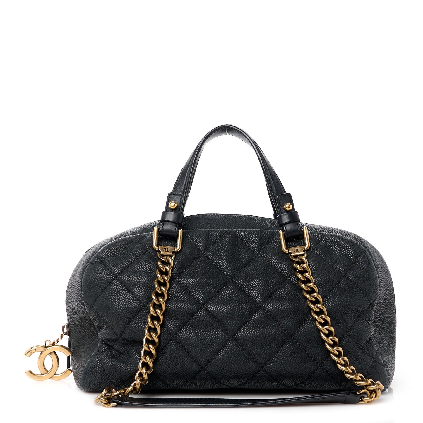 Caviar Quilted CC Bowler Black