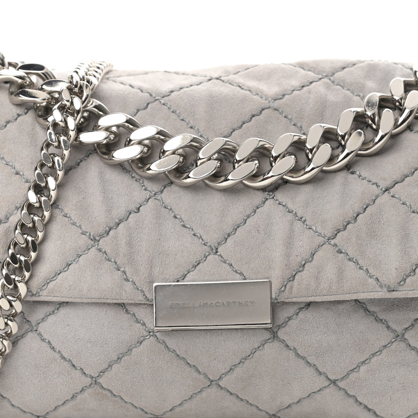 Shaggy Deer Quilted Small Beckett Chain Shoulder Bag Grey