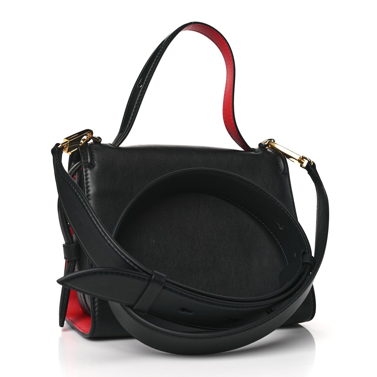 ALEXANDER MCQUEEN Calfskin The Small Story Bag Black Red