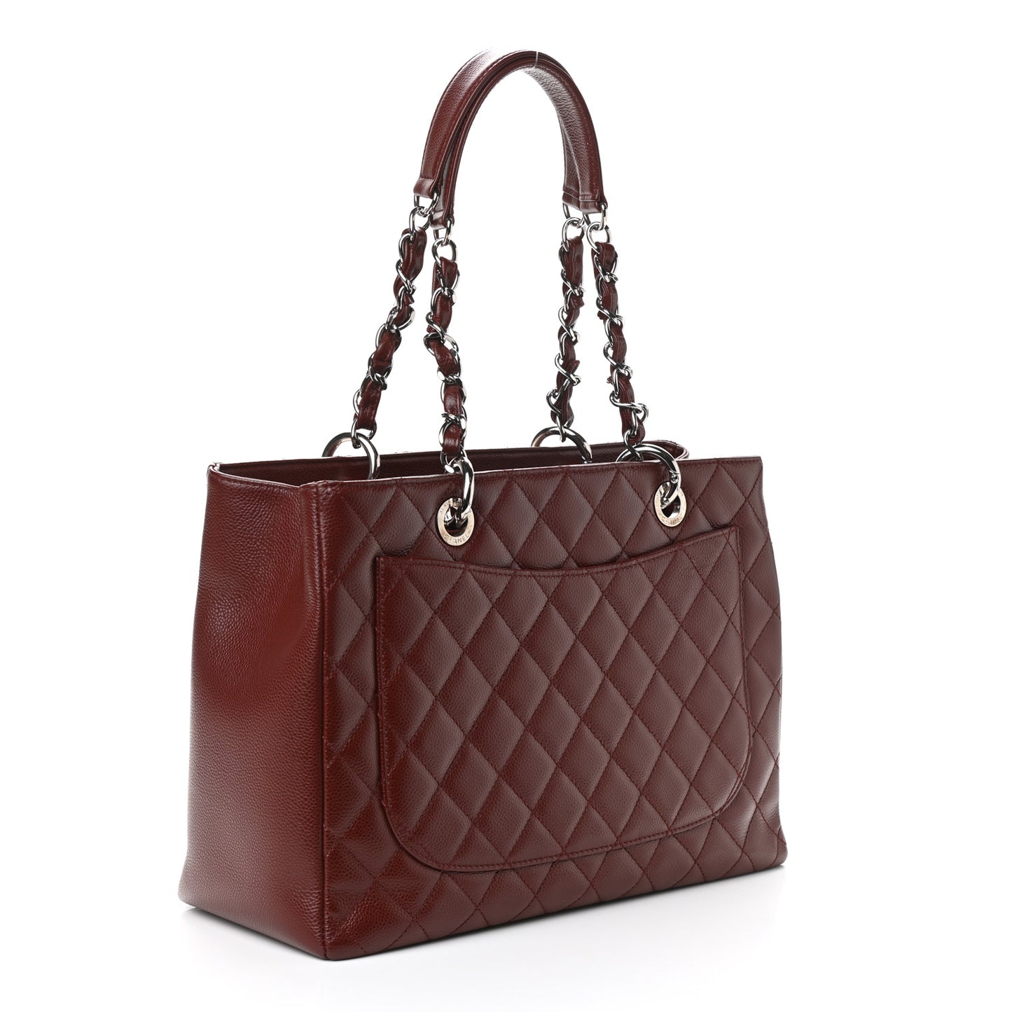 Caviar Quilted Grand Shopping Tote GST Dark Burgundy