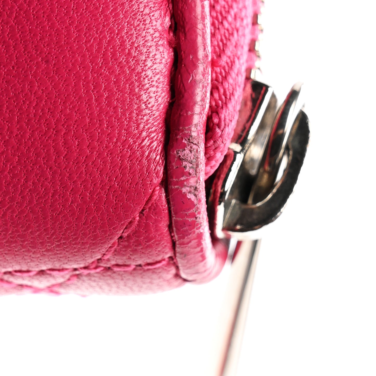 Lambskin Cannage Lady Dior Zip Wallet Fuchsia
