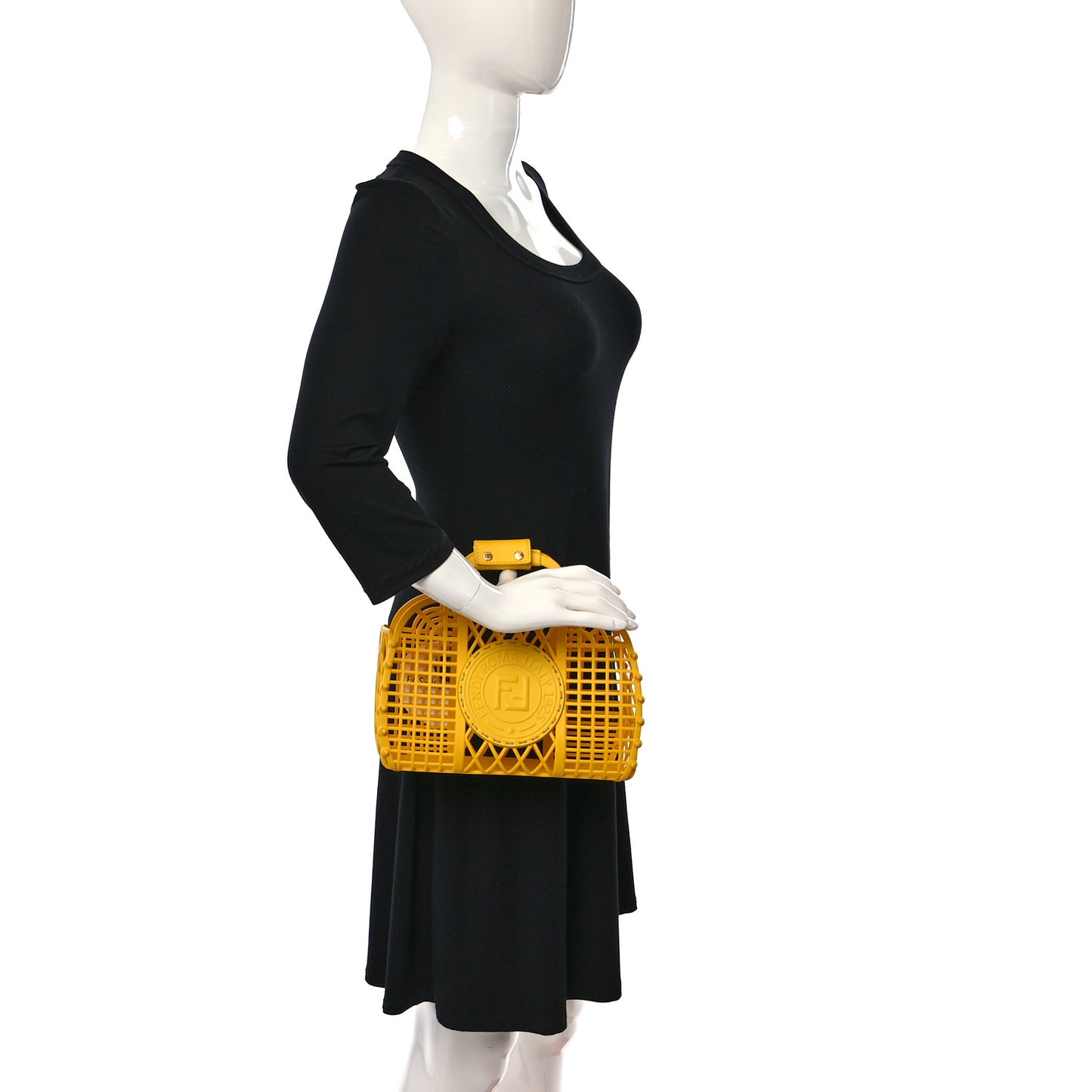 Recycled Plastic Vitello Liberty Matte Small Fendi Basket Limone