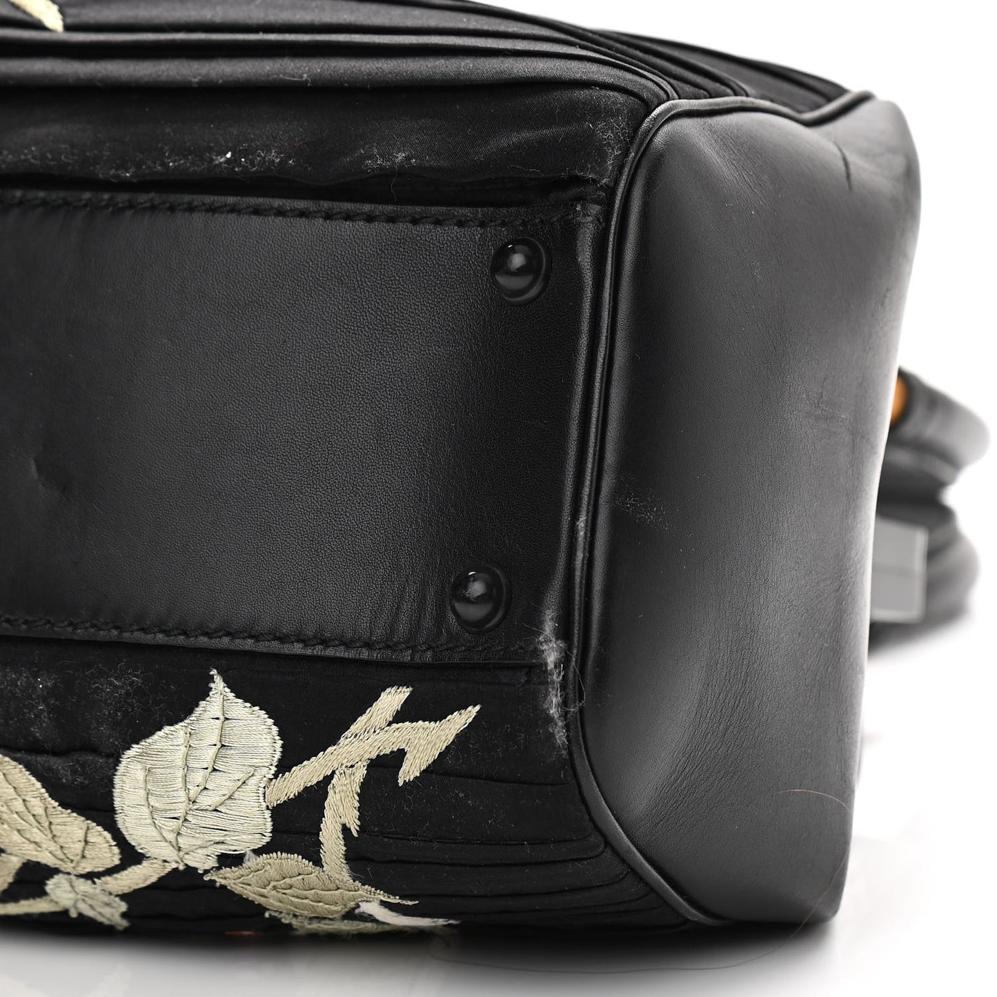 Silk Embroidered Tom Ford Japanese Flower Bag Black