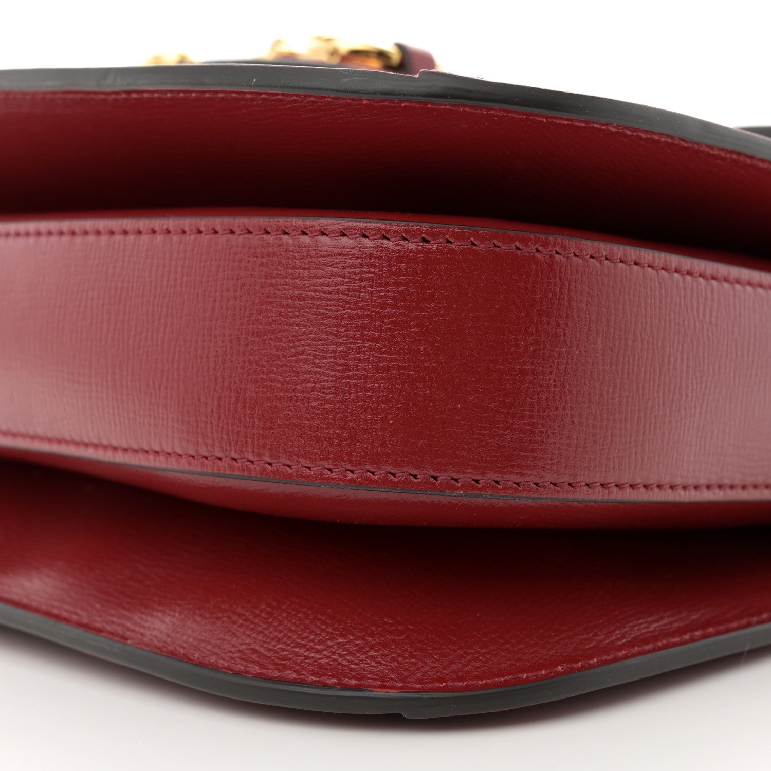 Gucci GG Supreme Monogram Azalea Calfskin Horsebit 1955 Shoulder Bag Beige Ebony New Cherry Red 10 of 10