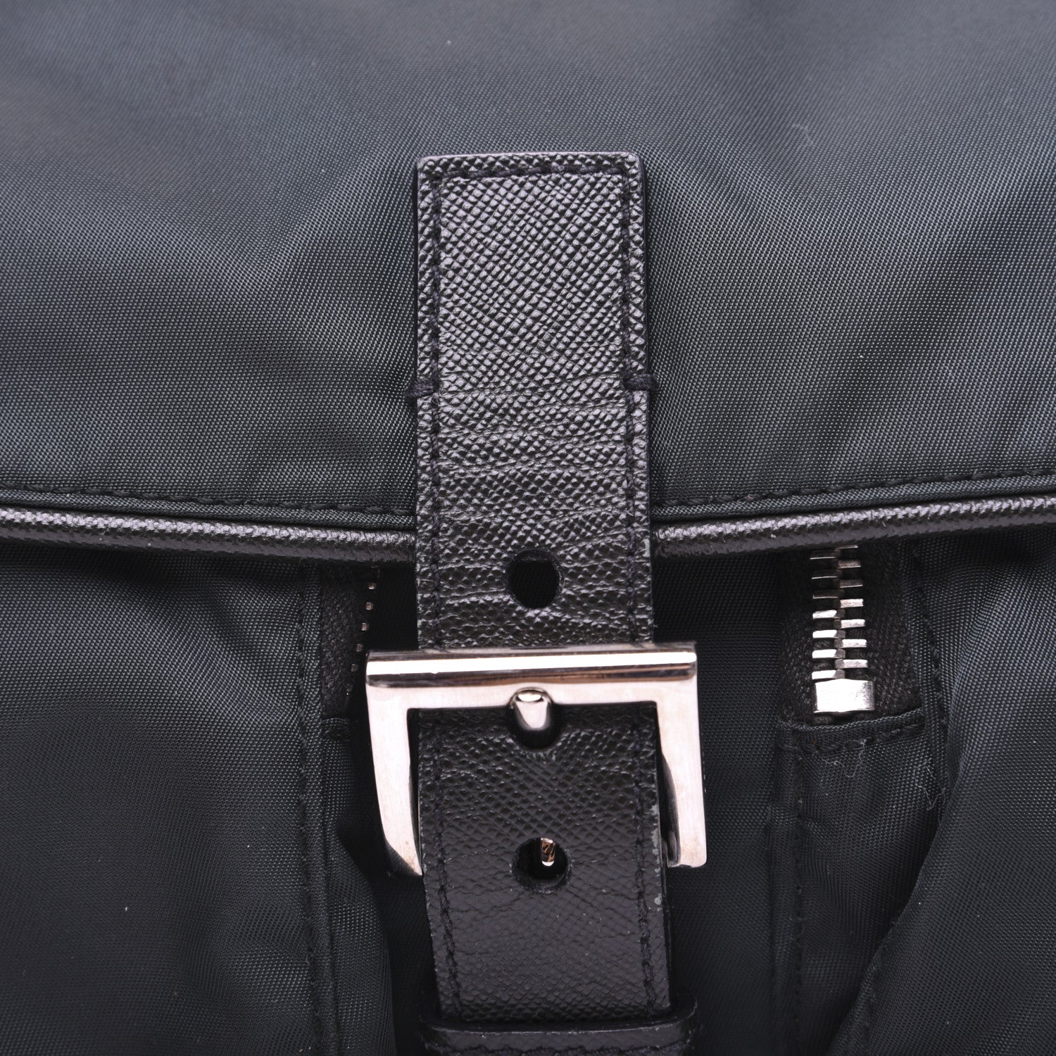 Prada Tessuto Nylon Saffiano Shoulder Bag Dark Green 12 of 18