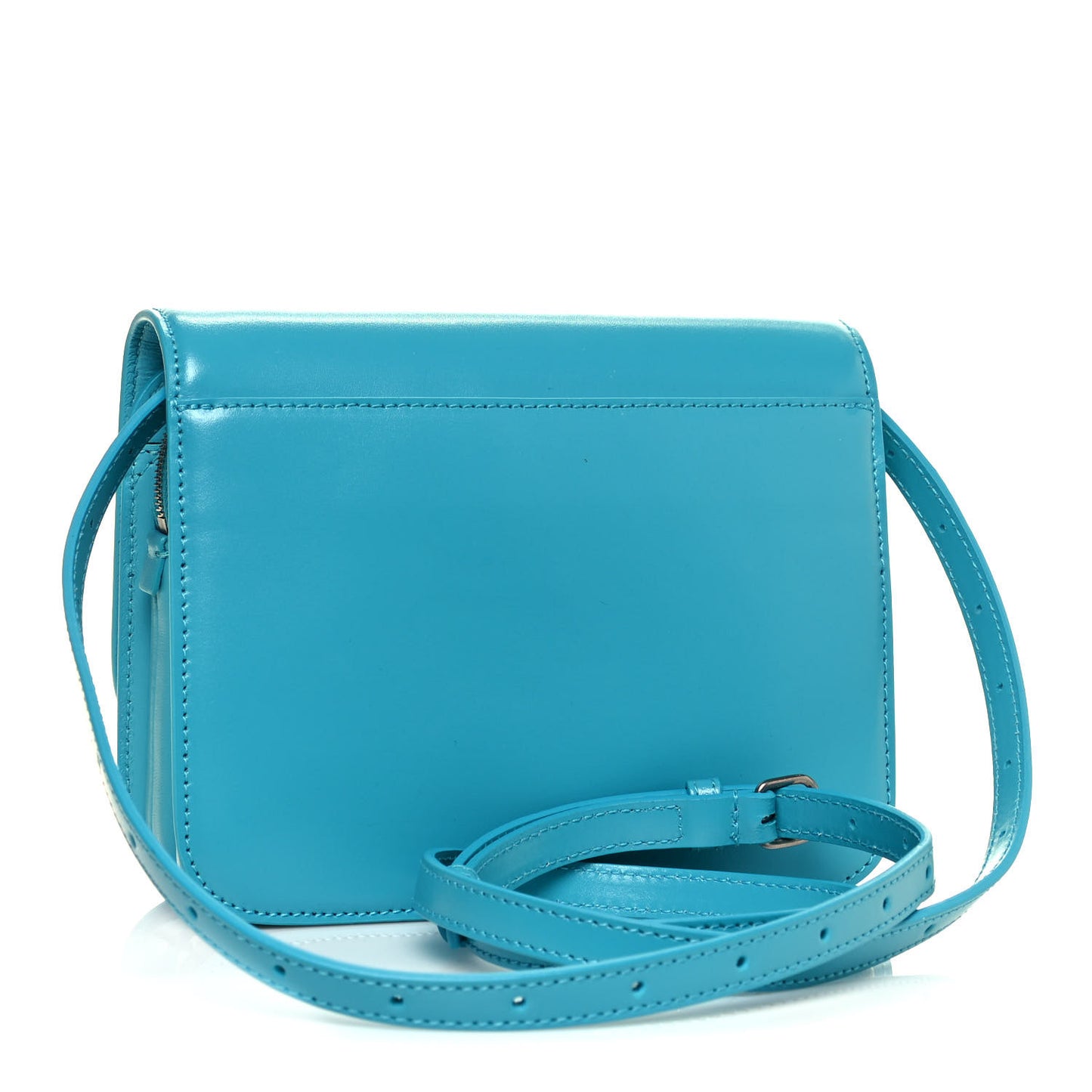 Shiny Box Calfskin Small B Bag Turquoise