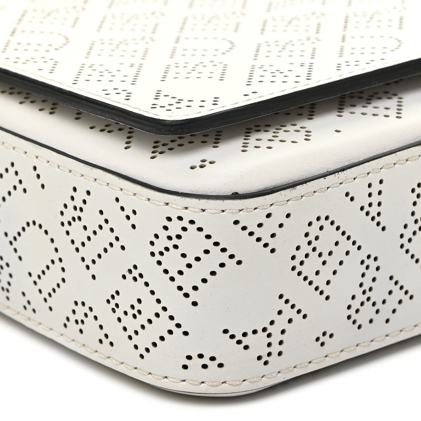 Calfskin Perforated Hampshire Crossbody Chalk White