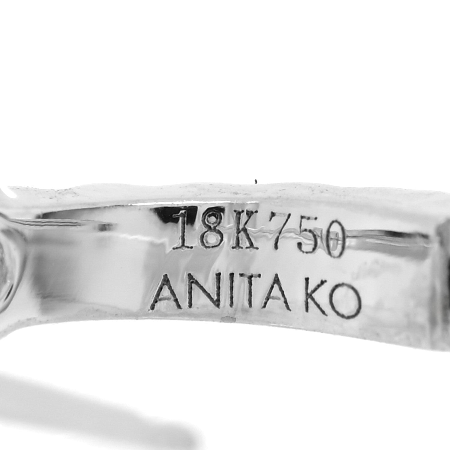 Anita Ko 18K White Gold Diamond Round Center Huggie Earrings 4 of 5