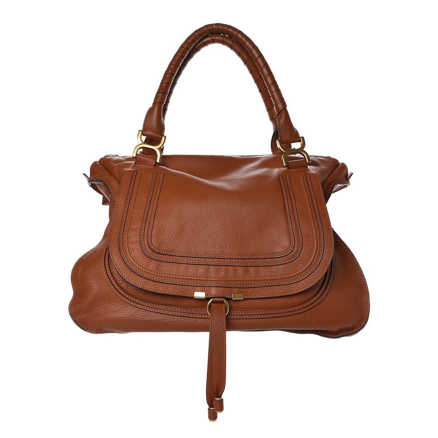 Calfskin Large Marcie Satchel Tan
