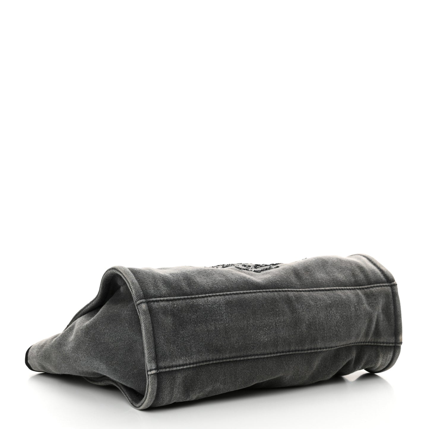 Canvas Sequin Small Deauville Tote Charcoal