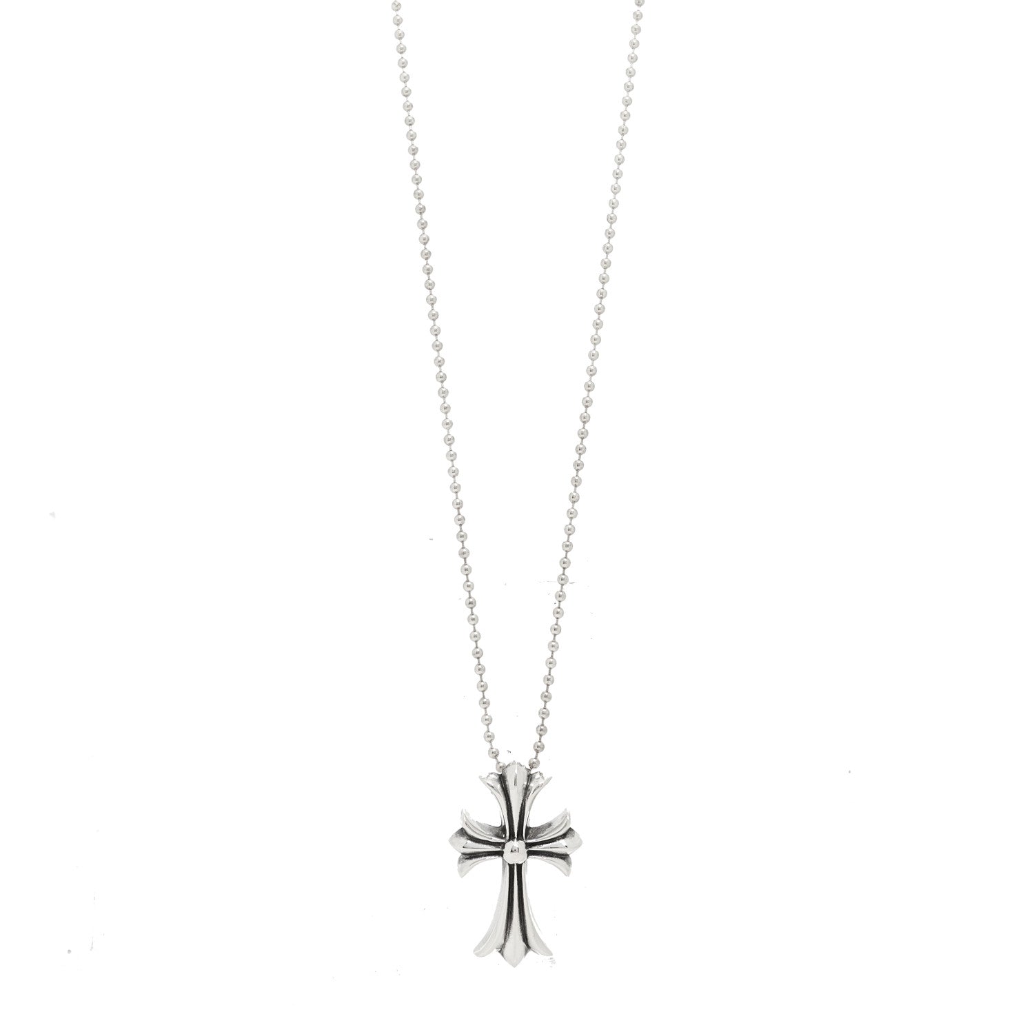 Chrome Hearts Sterling Silver Cross Pendant Necklace 1679095