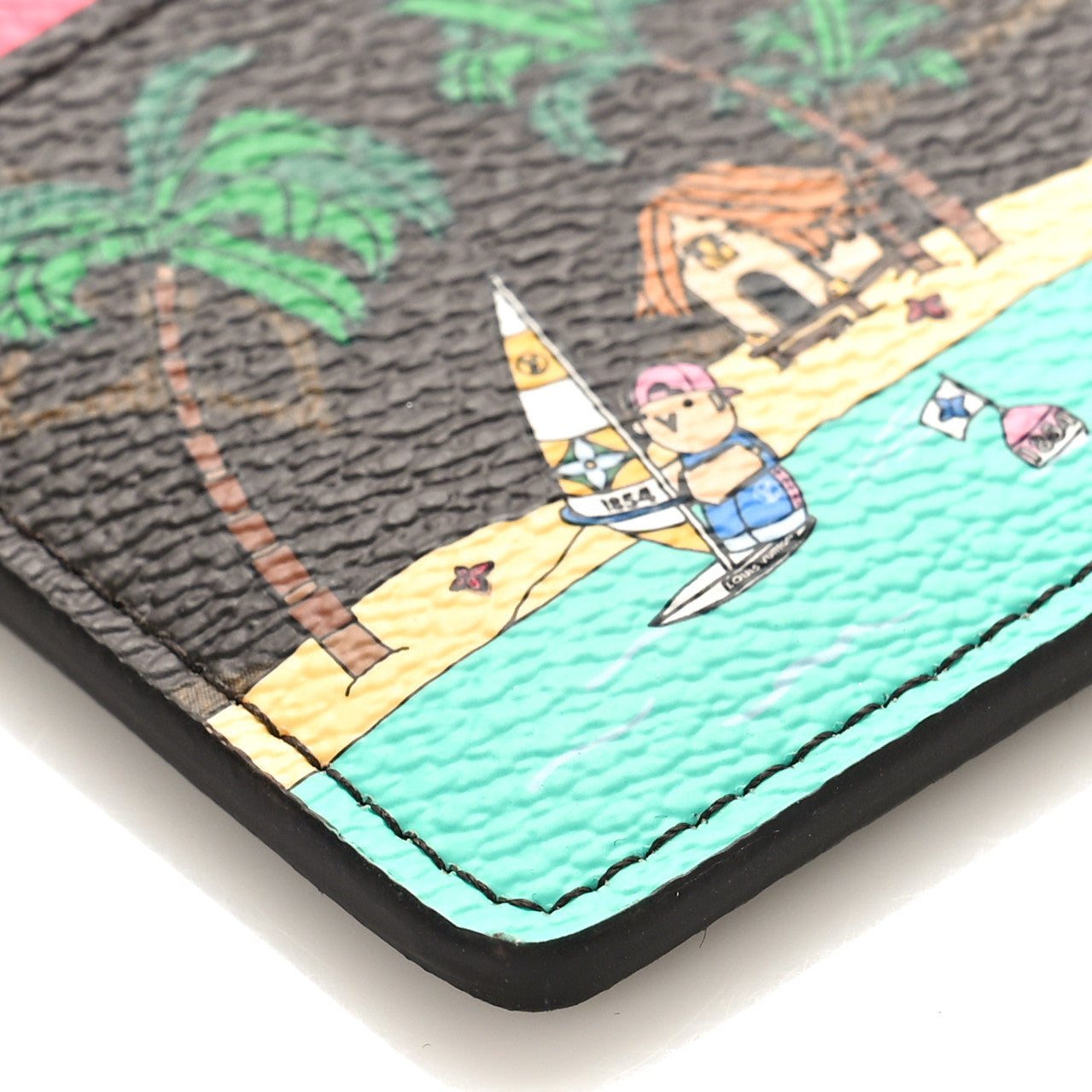 Louis Vuitton Monogram 2023 Christmas Animation Sailing Vivienne Cardholder Dragonfruit Pink 7 of 8