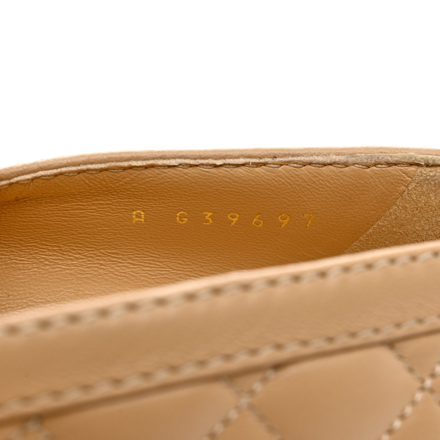 Lambskin Quilted CC Heart Loafers 36.5 Beige