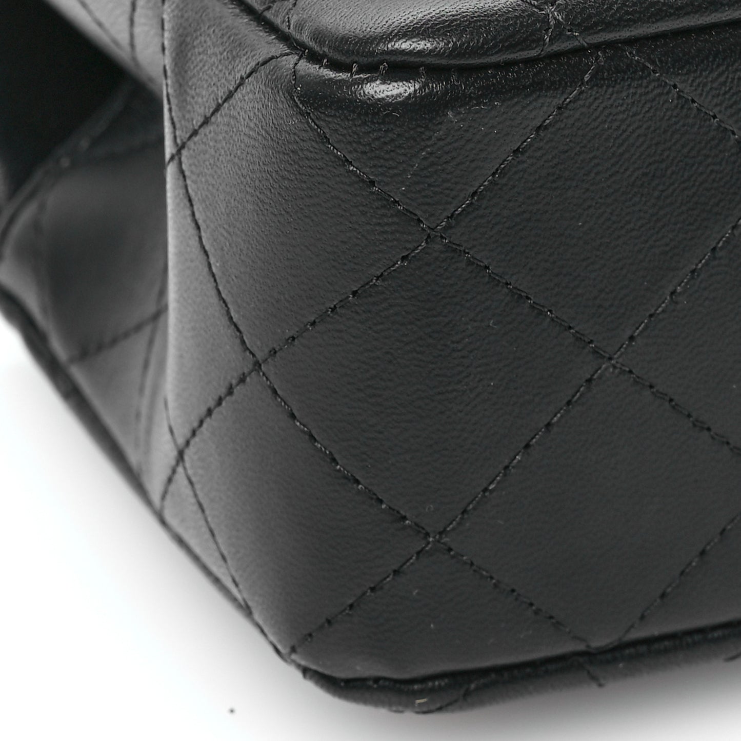 Lambskin Quilted Mini Top Handle Rectangular Flap So Black