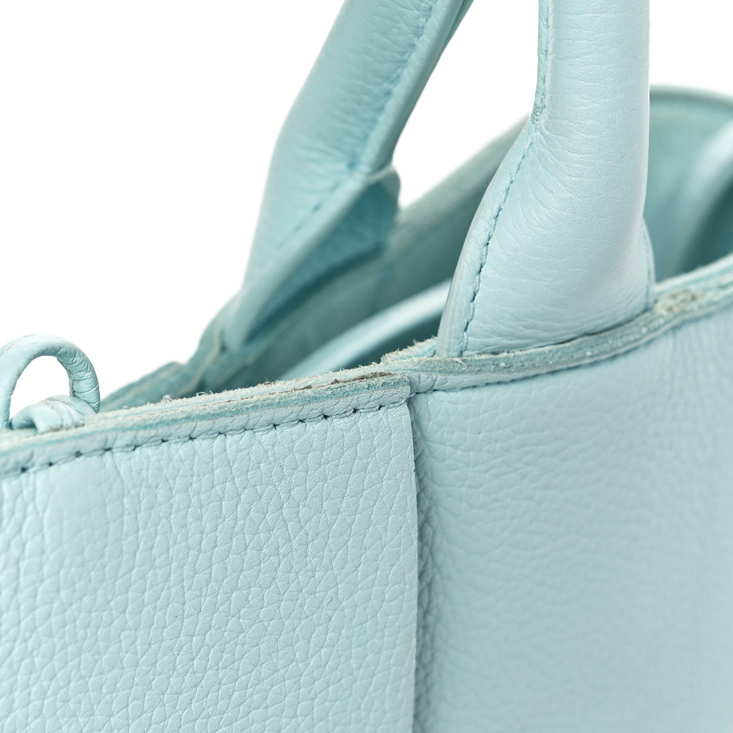 Bottega Veneta Grained Calfskin Maxi Intrecciato Mini Arco Tote Pale Blue 10 of 10