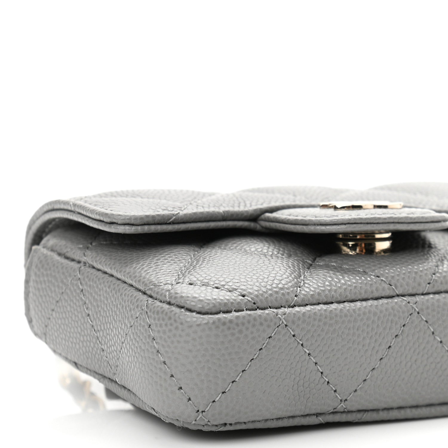 Chanel Caviar Quilted Mini Chain Belt Bag Grey 10 of 12