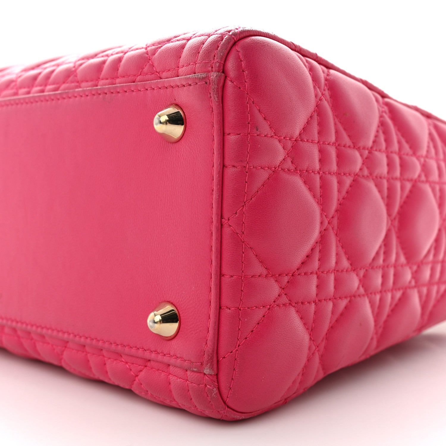 Christian Dior Lambskin Cannage Large Lady Dior Fuchsia 10 of 17